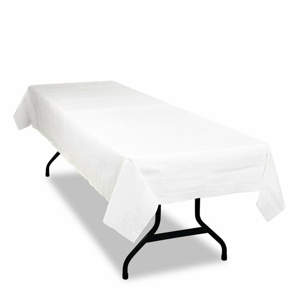 Tablemate Poly Tissue Table Cover, 54x108, White, PK6 TBLPT549-WH
